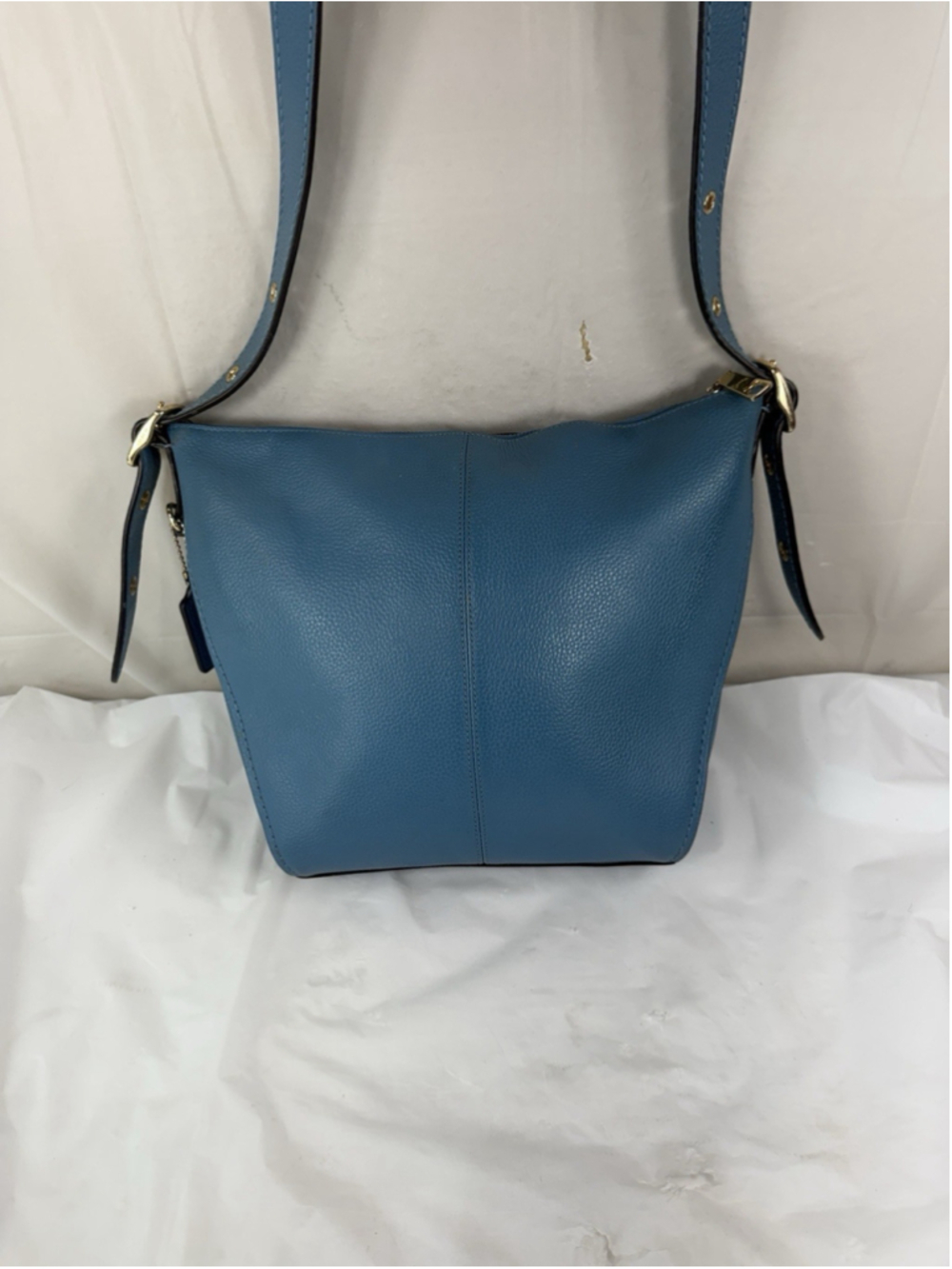 COACH 21377 DUFFLETTE blue MULTI LEATHER CROSSBODY BAG - Picture 1 of 15